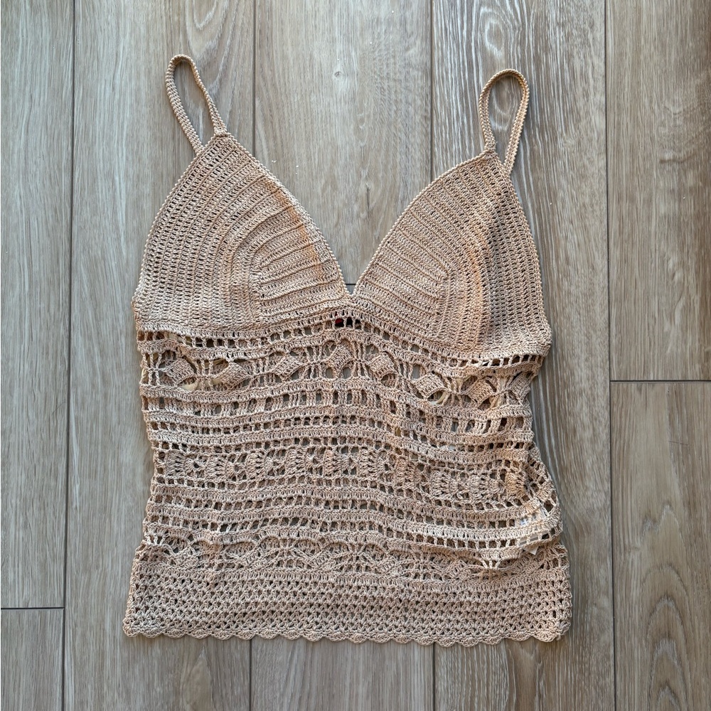 Women's Crochet Tan Top